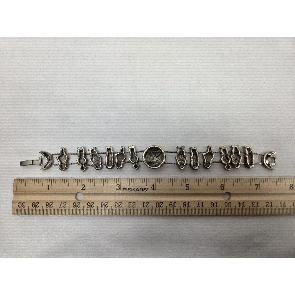 Children Of The World Link Bracelet Women 7.5 Silver It's A Small World Folk Art